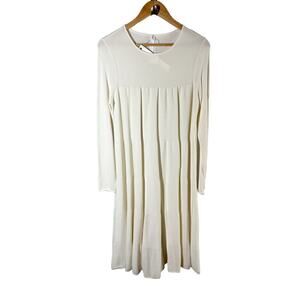 Merlette Addison Lightweight Long Sleeve Sweater Dress Size Small Cream